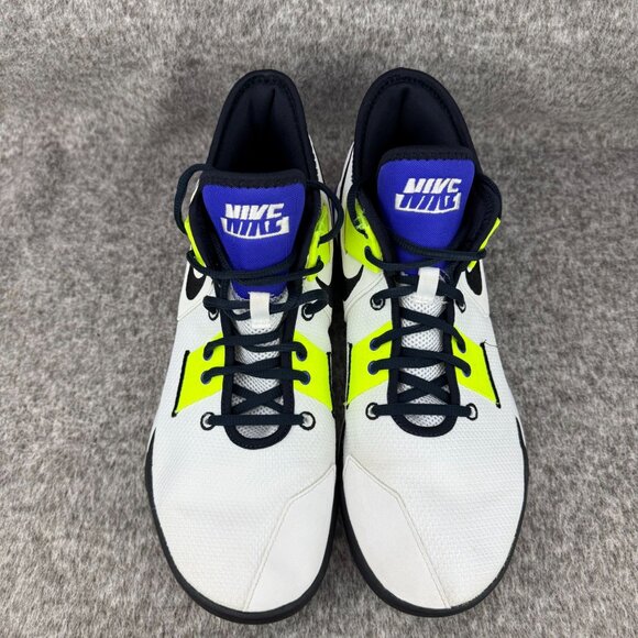 ✅Mens 11 Nike Air Max Impact 2 White Indigo Burst Volt Basketball Shoes Sneaker - Picture 6 of 13